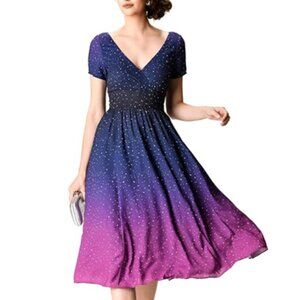 eShakti Wayward Fancies Ombre Star Print Empire Dress